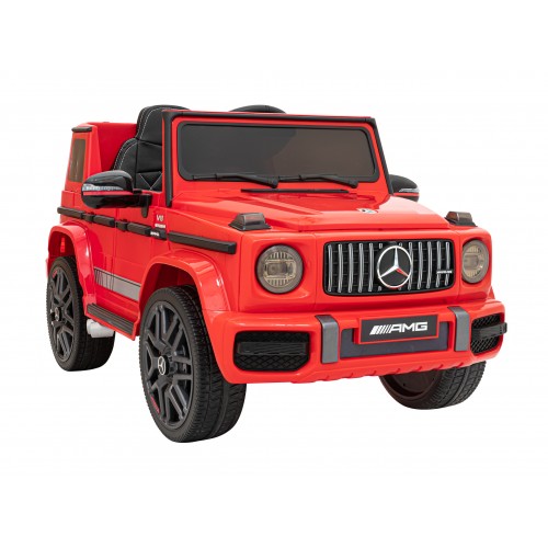 Mercedes AMG G63 pre deti Červený + Ovládač + MP3 LED + Pomalý štart + EVA + Pásy