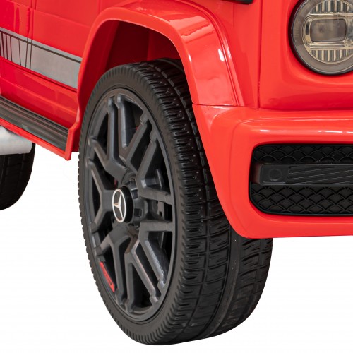 Mercedes AMG G63 pre deti Červený + Ovládač + MP3 LED + Pomalý štart + EVA + Pásy