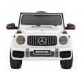 Mercedes AMG G63 pre deti Biely + Ovládač + MP3 LED + Pomalý štart + EVA + Pásy