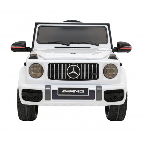 Mercedes AMG G63 pre deti Biely + Ovládač + MP3 LED + Pomalý štart + EVA + Pásy