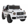 Mercedes AMG G63 pre deti Biely + Ovládač + MP3 LED + Pomalý štart + EVA + Pásy