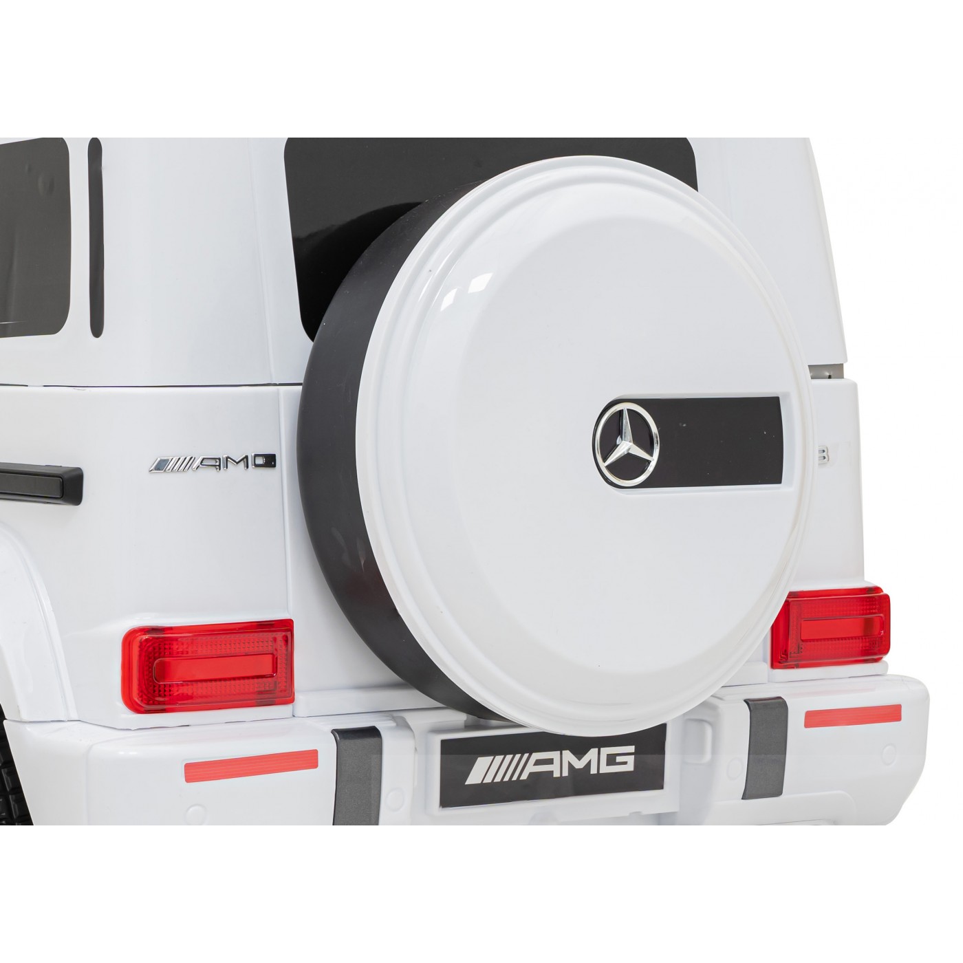 Mercedes AMG G63 pre deti Biely + Ovládač + MP3 LED + Pomalý štart + EVA + Pásy