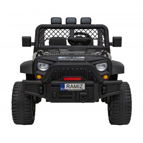 Terénne autíčko Geoland Power pre 2 deti Čierne + Ovládač + Motory 2x200W + Batožinový priestor + Rádio MP3 + LED