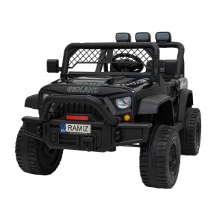 Terénne autíčko Geoland Power pre 2 deti Čierne + Ovládač + Motory 2x200W + Batožinový priestor + Rádio MP3 + LED