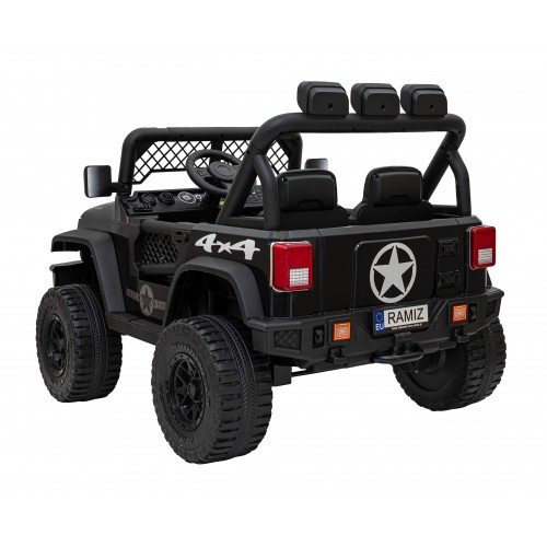 Terénne autíčko Geoland Power pre 2 deti Čierne + Ovládač + Motory 2x200W + Batožinový priestor + Rádio MP3 + LED