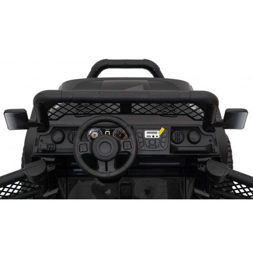 Terénne autíčko Geoland Power pre 2 deti Čierne + Ovládač + Motory 2x200W + Batožinový priestor + Rádio MP3 + LED