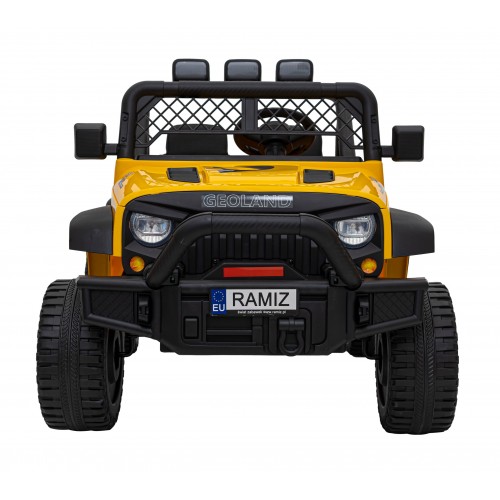 Terénne autíčko Geoland Power pre 2 deti Žlté + Ovládač + Motory 2x200W + Batožinový priestor + Rádio MP3 + LED