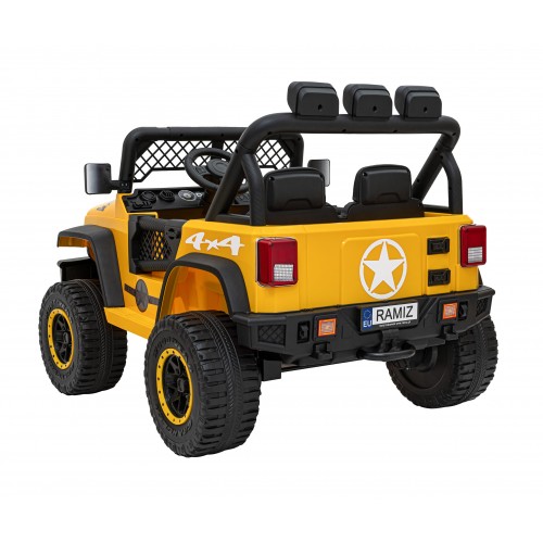 Terénne autíčko Geoland Power pre 2 deti Žlté + Ovládač + Motory 2x200W + Batožinový priestor + Rádio MP3 + LED