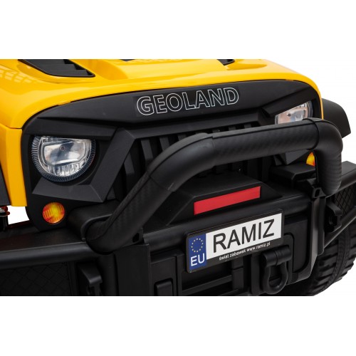 Terénne autíčko Geoland Power pre 2 deti Žlté + Ovládač + Motory 2x200W + Batožinový priestor + Rádio MP3 + LED
