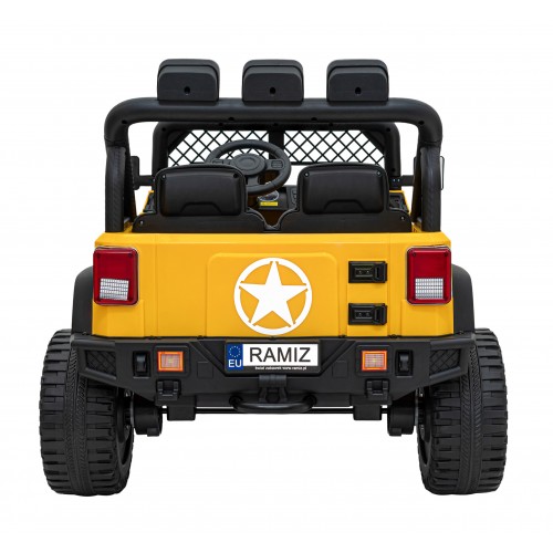 Terénne autíčko Geoland Power pre 2 deti Žlté + Ovládač + Motory 2x200W + Batožinový priestor + Rádio MP3 + LED
