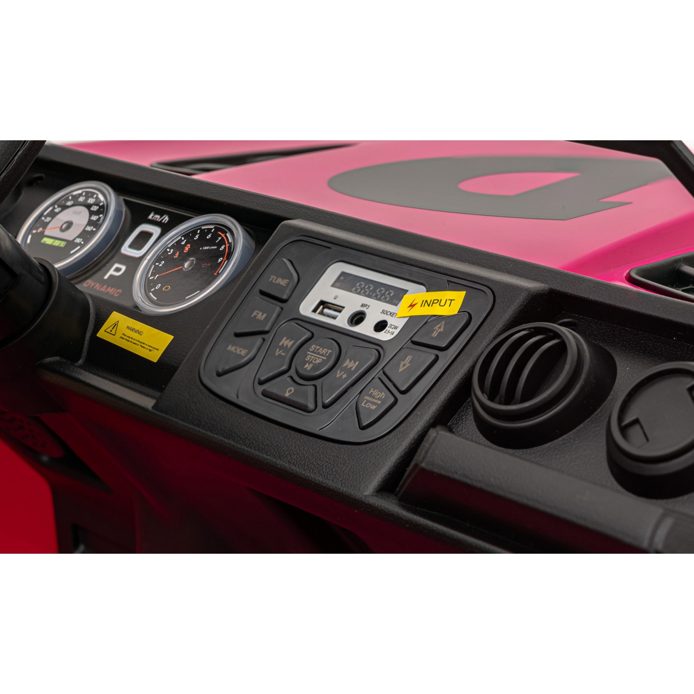 Terénne autíčko Geoland Power pre 2 deti Ružové + Ovládač + Motory 2x200W + Batožinový priestor + Rádio MP3 + LED