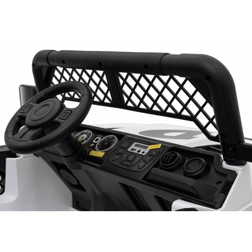 Terénne autíčko Geoland Power pre 2 deti Biele + Ovládač + Motory 2x200W + Batožinový priestor + Rádio MP3 + LED