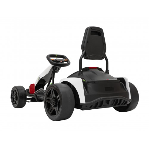 Motokára Fast 3 Drift na batériu pre deti Biela + Funkcia driftu + Motory 2x150W + Rádio LED + Pásy