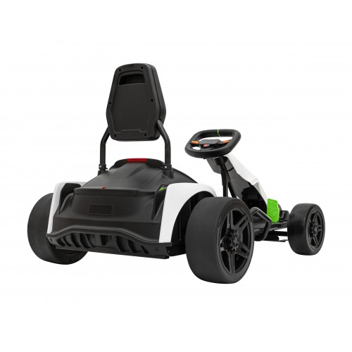 Motokára Fast 3 Drift na batériu pre deti Biela + Funkcia driftu + Motory 2x150W + Rádio LED + Pásy