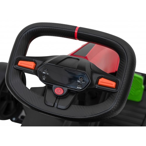 Motokára Fast 3 Drift na batériu pre deti Červená + Funkcia driftu + Motory 2x150W + Rádio LED + Pásy