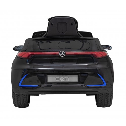 Mercedes Benz AMG EQA pre deti Čierny + Ovládač + 5-bodové pásy + EVA + Displej MP3 + LED