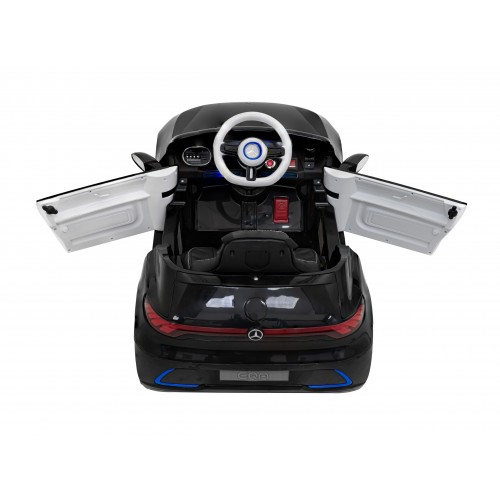 Mercedes Benz AMG EQA pre deti Čierny + Ovládač + 5-bodové pásy + EVA + Displej MP3 + LED