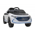 Mercedes Benz AMG EQA pre deti Biely + Ovládač + 5-bodové pásy + EVA + Displej MP3 + LED