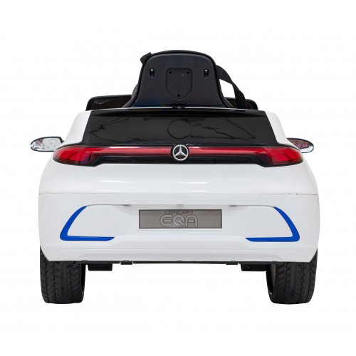 Mercedes Benz AMG EQA pre deti Biely + Ovládač + 5-bodové pásy + EVA + Displej MP3 + LED
