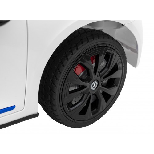 Mercedes Benz AMG EQA pre deti Biely + Ovládač + 5-bodové pásy + EVA + Displej MP3 + LED