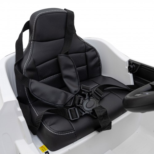 Mercedes Benz AMG EQA pre deti Biely + Ovládač + 5-bodové pásy + EVA + Displej MP3 + LED