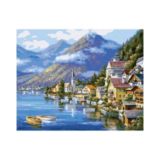 Maľovanie podľa čísiel Malebné Rakúsko 40x50 Plátno + Farby + Štetce