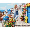 Maľovanie podľa čísiel Santorini 40x50 Plátno + Farby + Štetce