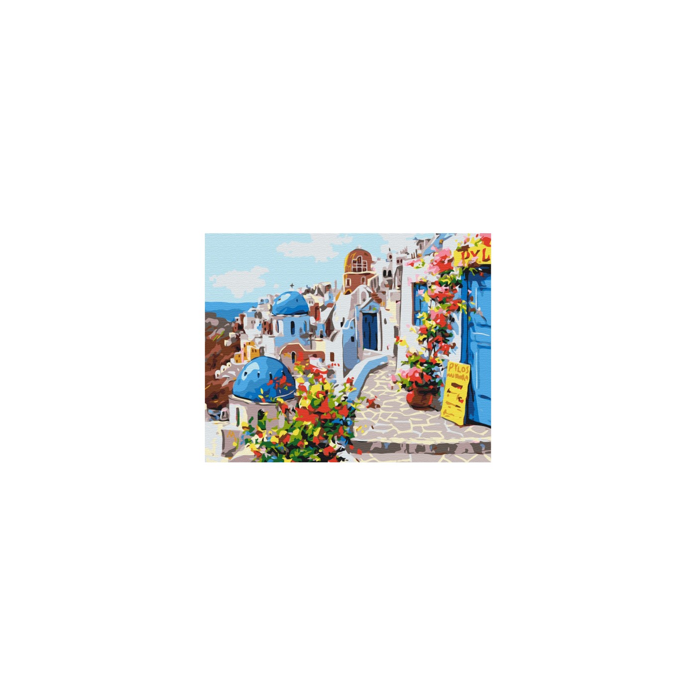 Maľovanie podľa čísiel Santorini 40x50 Plátno + Farby + Štetce