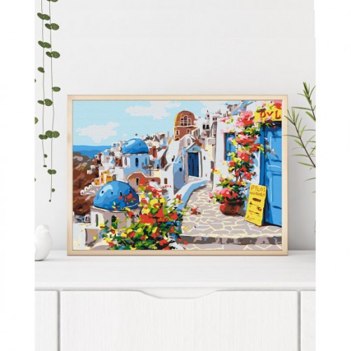 Maľovanie podľa čísiel Santorini 40x50 Plátno + Farby + Štetce