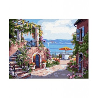 Maľovanie podľa čísiel Toskánska Terasa 40x50 Plátno + Farby + Štetce