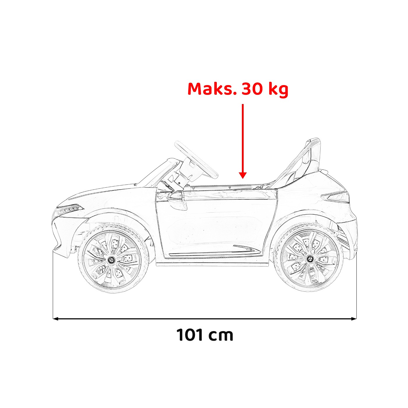 Mercedes Benz AMG EQA pre deti Čierny + Ovládač + 5-bodové pásy + EVA + Displej MP3 + LED