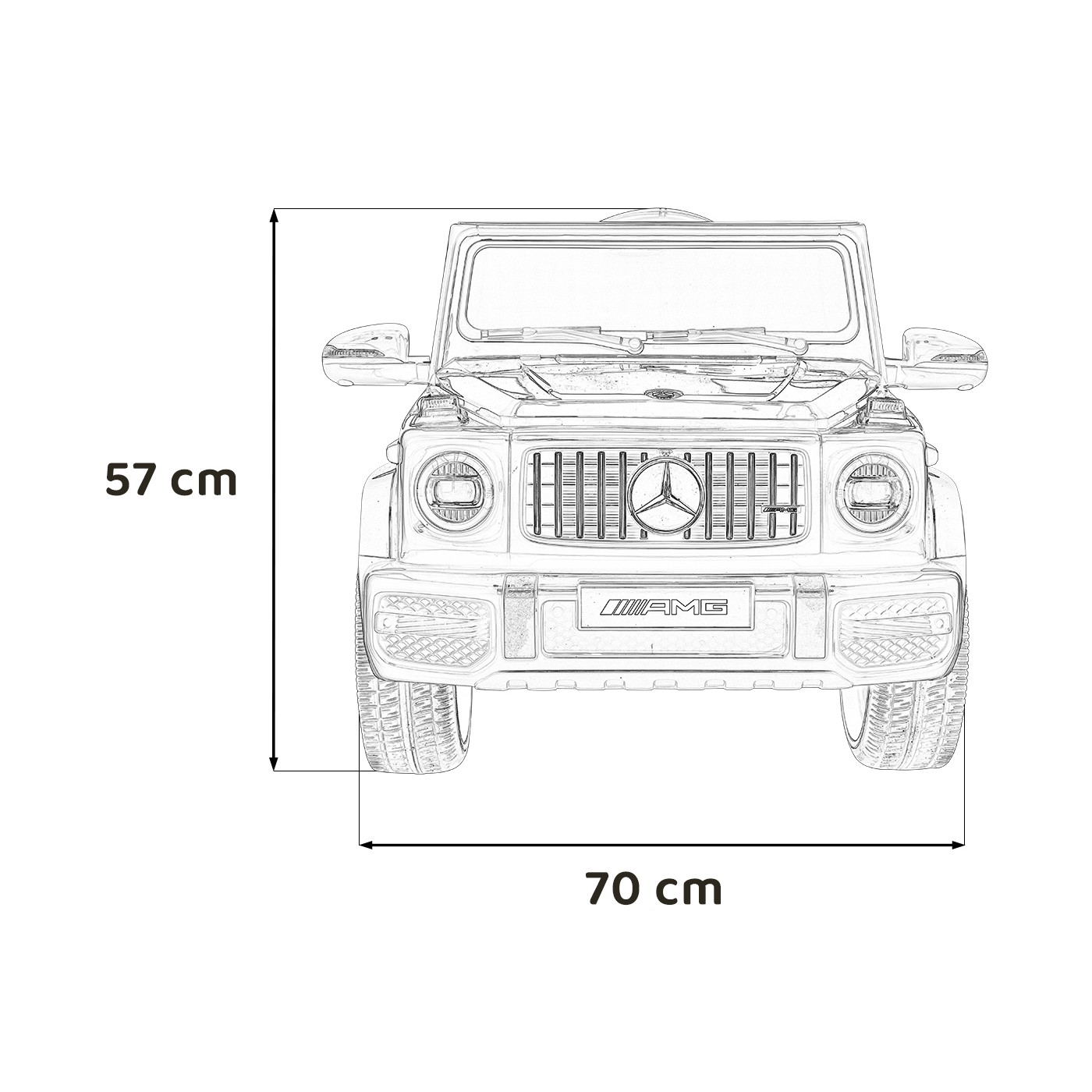 Mercedes AMG G63 pre deti Biely + Ovládač + MP3 LED + Pomalý štart + EVA + Pásy