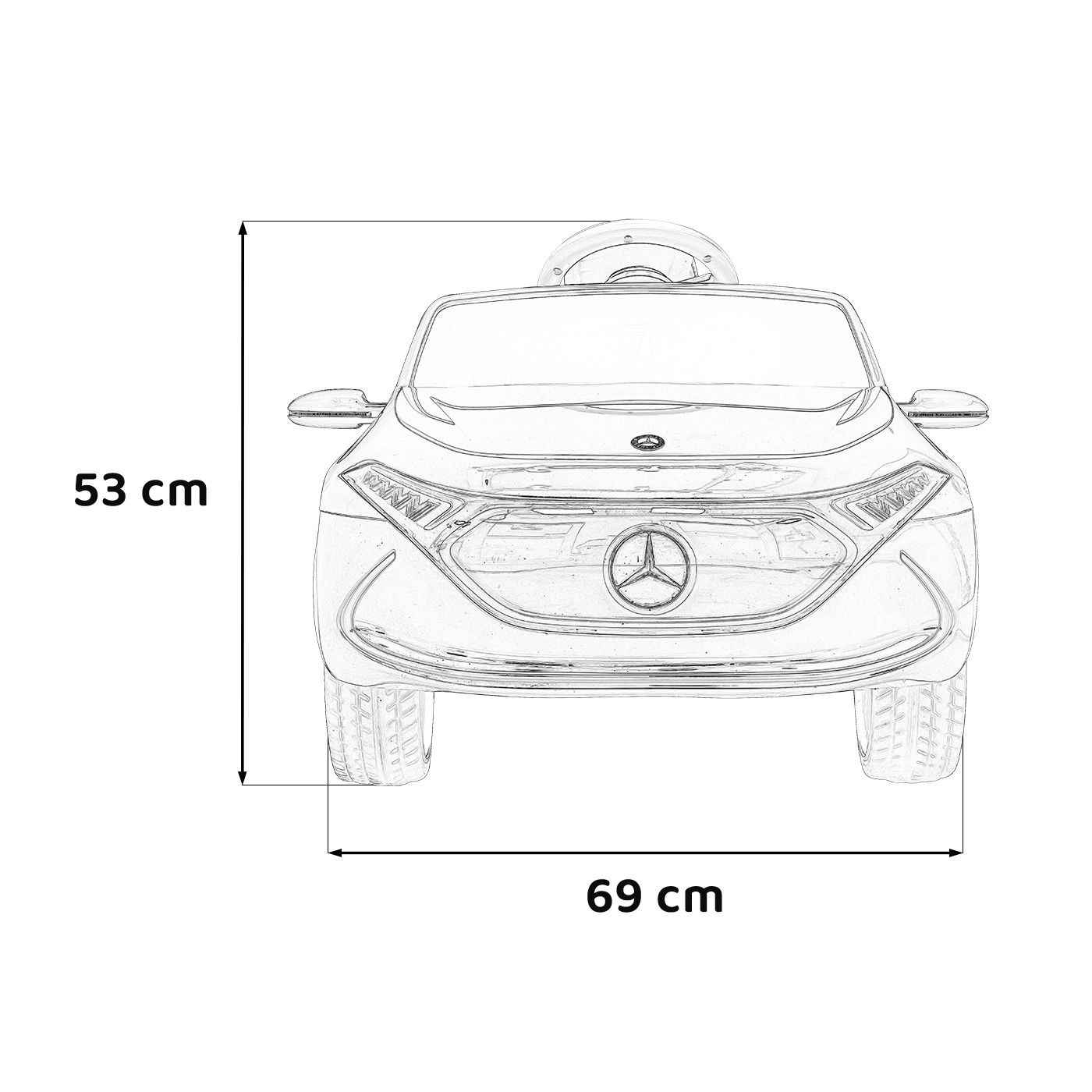 Mercedes Benz AMG EQA pre deti Čierny + Ovládač + 5-bodové pásy + EVA + Displej MP3 + LED