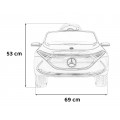 Mercedes Benz AMG EQA pre deti Biely + Ovládač + 5-bodové pásy + EVA + Displej MP3 + LED