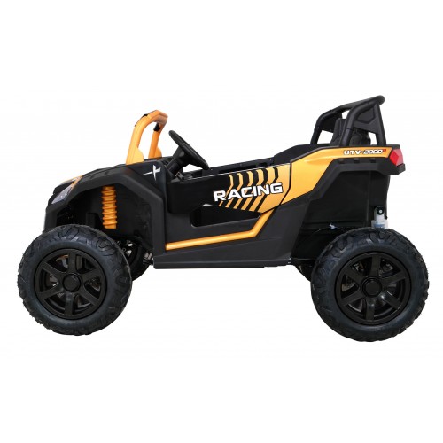 Buggy ATV Strong Racing pre 2 deti Zlatý + Bezkefkový motor + Nafukovacie kolesá + Audio LED