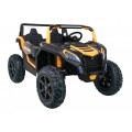 Buggy ATV Strong Racing pre 2 deti Zlatý + Bezkefkový motor + Nafukovacie kolesá + Audio LED