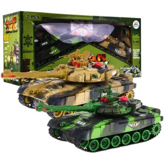 Diaľkovo ovládané 2 Tanky pre deti 3+ Veľká tanková bitka + Interaktívne efekty + Výstrely + Ovládače