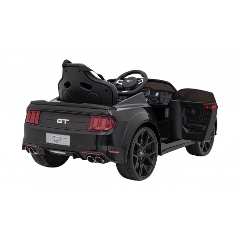 Auto Ford Mustang GT na batériu pre deti Čierny + Regulácia sedadla + Audio LED + EVA + Pomalý štart
