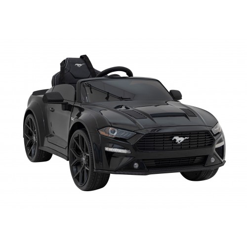 Auto Ford Mustang GT na batériu pre deti Čierny + Regulácia sedadla + Audio LED + EVA + Pomalý štart