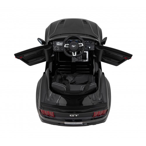 Auto Ford Mustang GT na batériu pre deti Čierny + Regulácia sedadla + Audio LED + EVA + Pomalý štart
