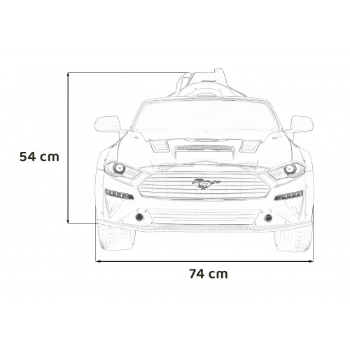 Auto Ford Mustang GT na batériu pre deti Čierny + Regulácia sedadla + Audio LED + EVA + Pomalý štart
