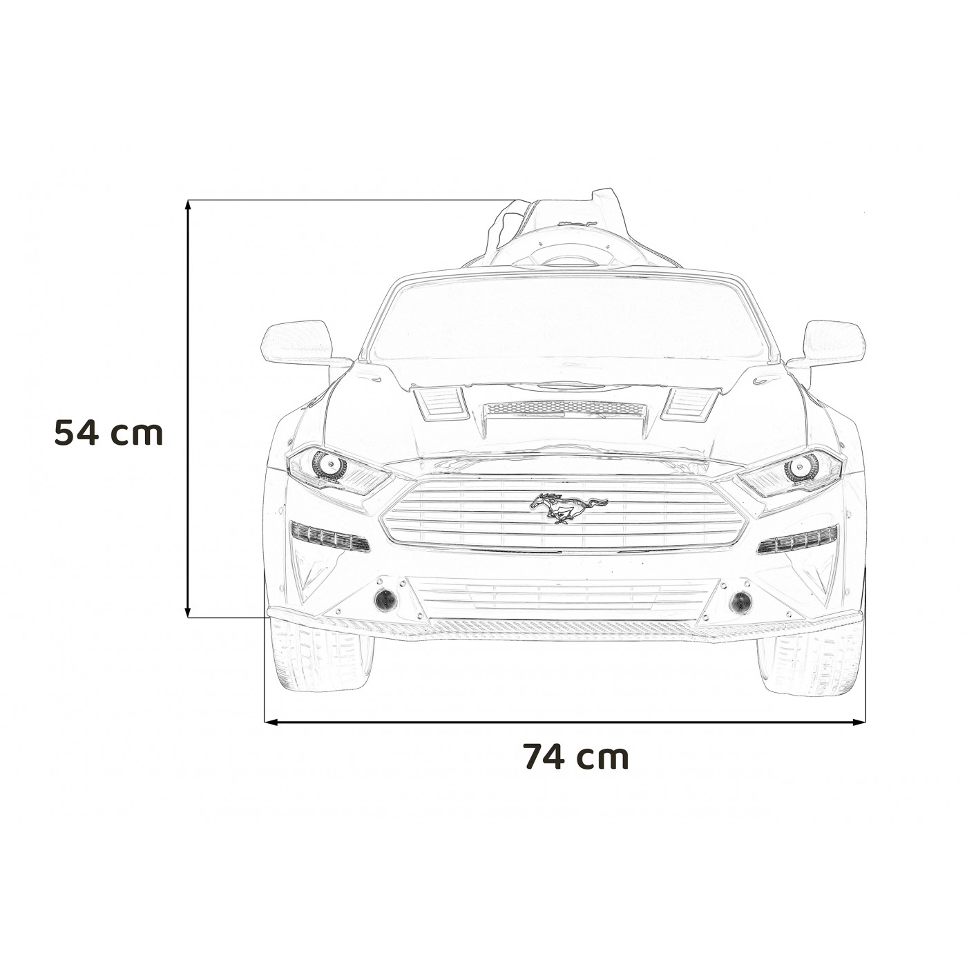 Autíčko Ford Mustang GT na batériu pre deti Biely + Nastaviteľné sedadlo + Audio LED + EVA + Pomalý štart