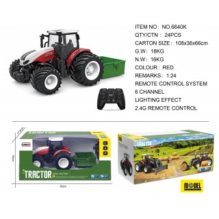 Traktor Červený R/C + Príslušenstvo