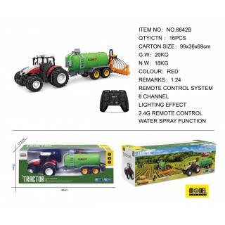 Traktor Červený R/C s Cisternou