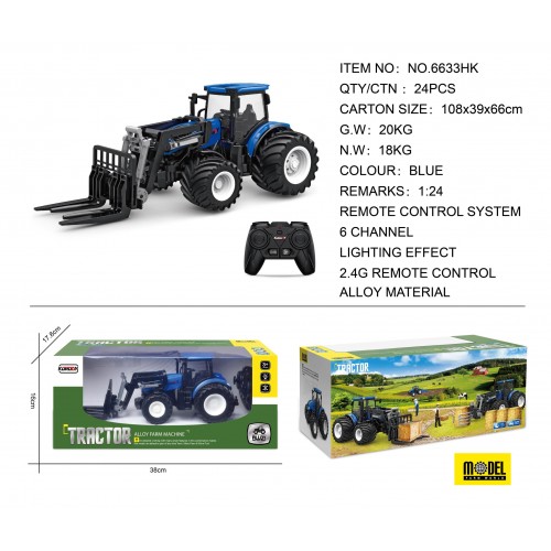 Traktor Modrý R/C s Vežou