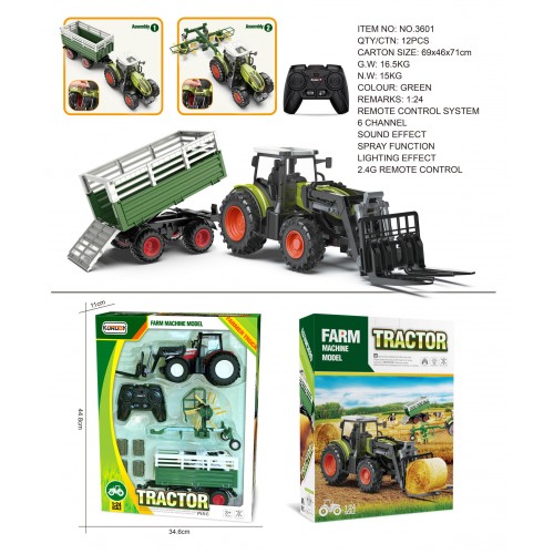 Traktor Zelený R/C + Príslušenstvo