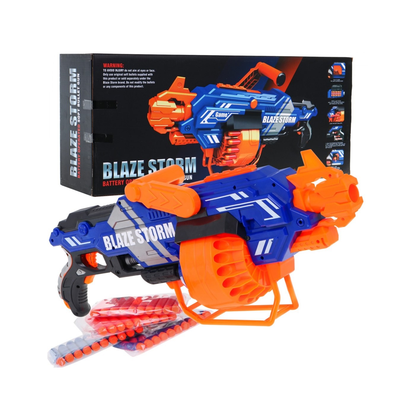 Veľký detská puška pre deti 8+ Blaze Storm 40 penových nábojov + podporná rukoväť