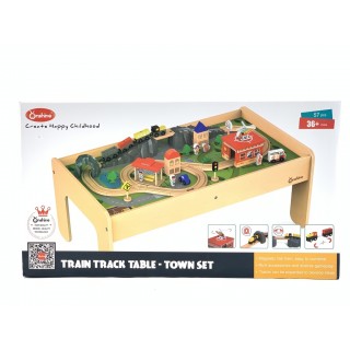 Mega Drevená Vláčiková Dráha So Stolíkom