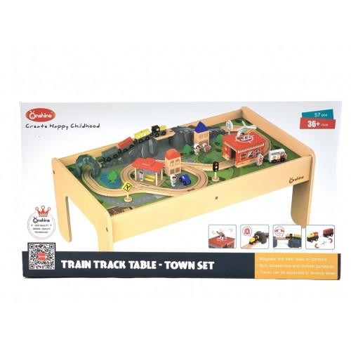 Mega Drevená Vláčiková Dráha So Stolíkom