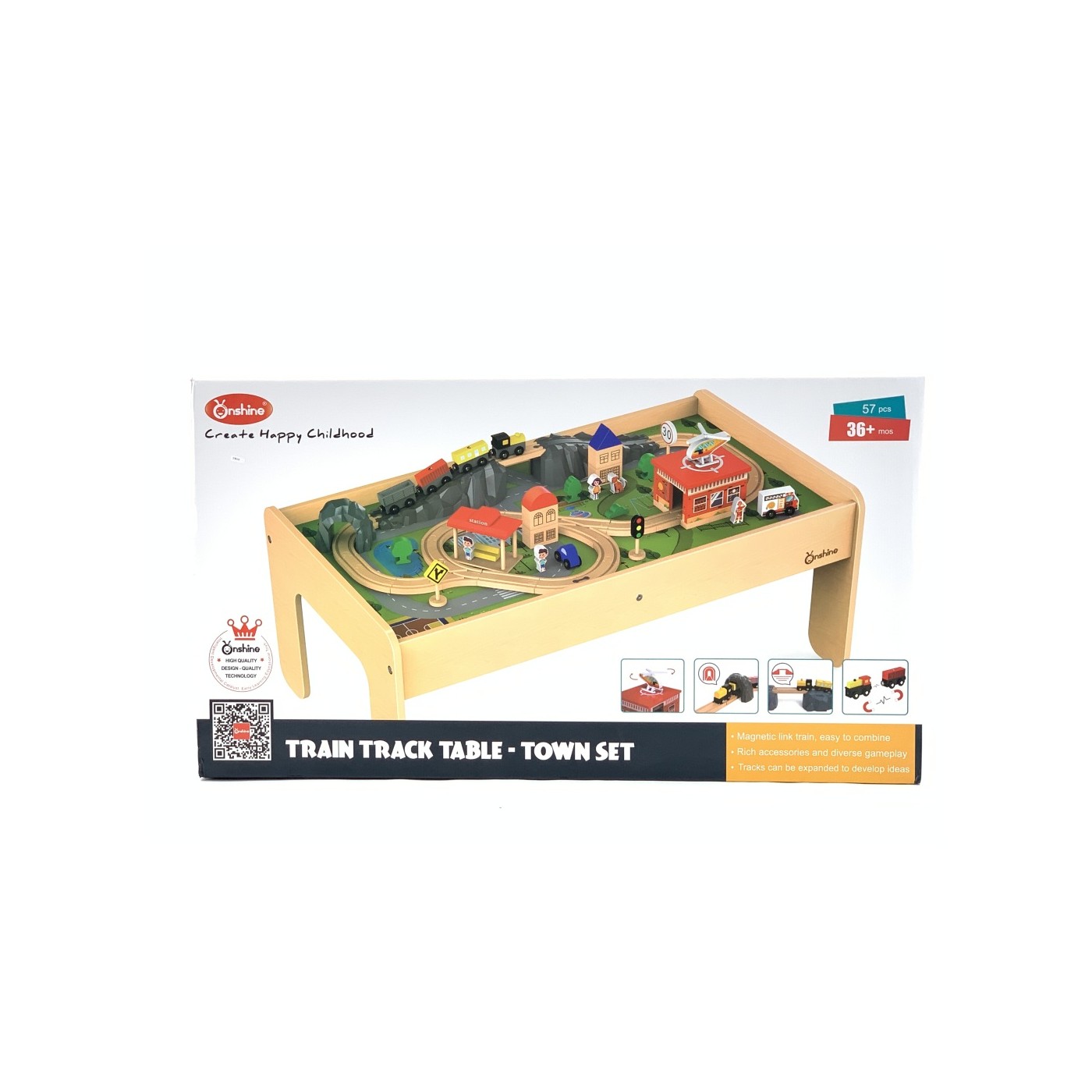 Mega Drevená Vláčiková Dráha So Stolíkom